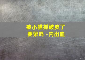 被小猫抓破皮了要紧吗 -内出血